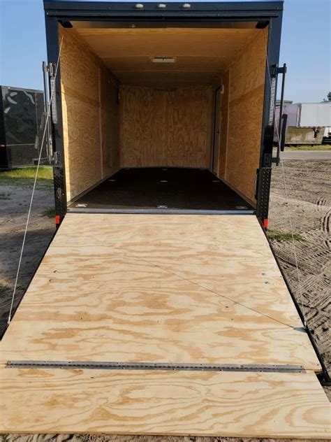 You won't find a low profile rubber car mat with more coverage than these! 7x16 Black Hawk Custom w/ Rubber Floor & Plywood Ceiling. (ad 760) - USA Cargo Trailer