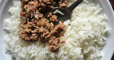 Minced Meat Served With Plain Rice Recipe By Edgar Cookpad