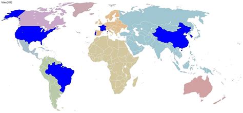 Praticamente toda a e está localizada no lado oriental mapa mundi europa: Visitas por Países - Mapas - Ano 2012