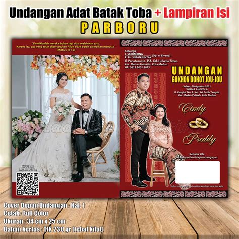 Jual Undangan Adat Batak Toba Parboru Lampiran Isi Shopee Indonesia