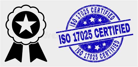 Vector Star Seal Icon And Distress Iso 17025 Certified Stamp Stock