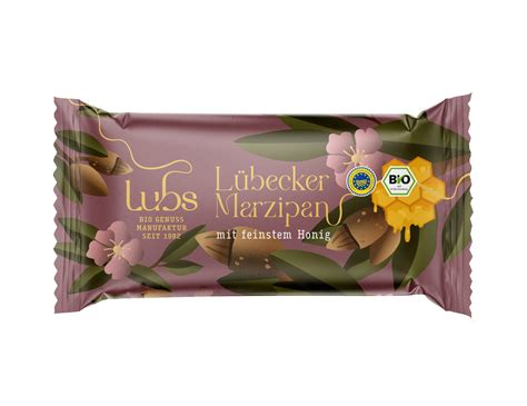 Lubs Lübecker Honig Marzipan Pur Bio Glutenfrei Laktosefrei 6 X 250g