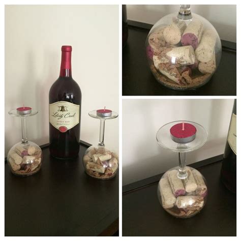 Artsy Craftsy Upside Down Wine Glass Candle Holders Wine Glass