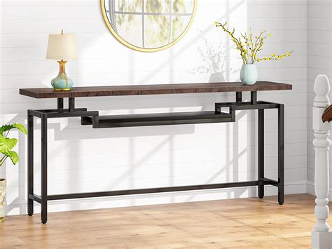Tribesigns 70 Inch Console Table Narrow Long Behind Sofa Table With 2