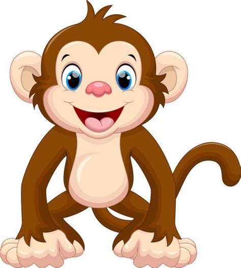 Mignon Singe Dessin Animé — Illustration Cute Monkey Cartoon Monkey