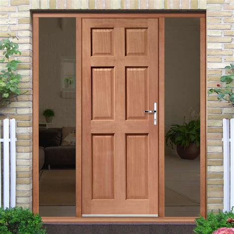 Colonial External Mahogany 6 Panel Door And Frame Set Two Unglazed S