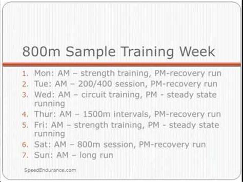 800 meter training program - YouTube
