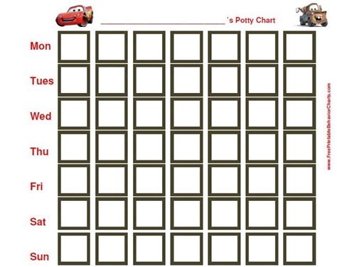 Free Printable Cars Potty Training Chart Printable Word Searches