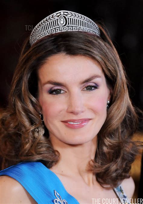 Royal Tiaras Queen Letizia Of Spain Wears The Prussian Tiara Royal