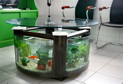 A coffee table aquarium can let you show off your fish in the middle of the room. China End Table Fish Tank/Rounded Tea Table Aquarium/Glass ...