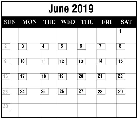 How To Schedule Your Month With June 2019 Printable Calendar Howtowiki