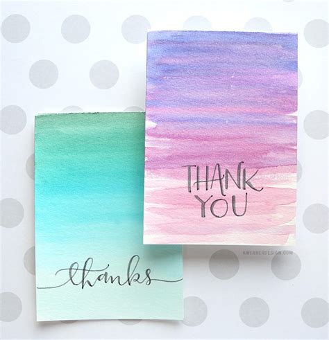 Greeting Cards Thank You Cards Handmade Thank You Cards Watercolour And