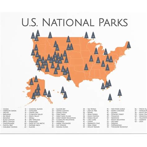 National Parks Map Checklist Instant Download Etsy