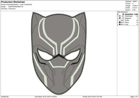Black Panther Mask Embroidery Design Machine Embroidery Design