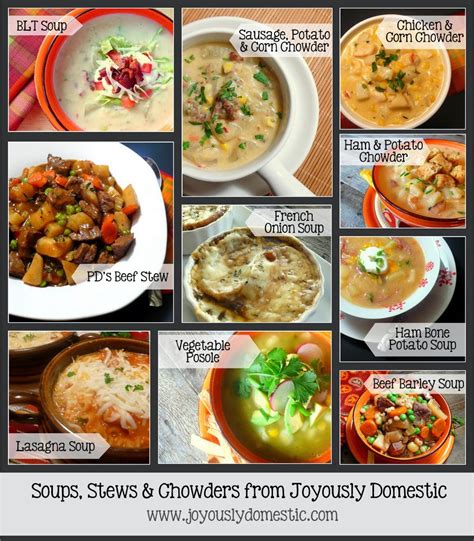 Joyously Domestic A Collection Of Soups Stews And Chowders From