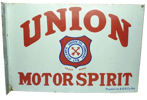 Union Motor Spirit Atlantic Double Sided Enamel Sign Abcr Auctions
