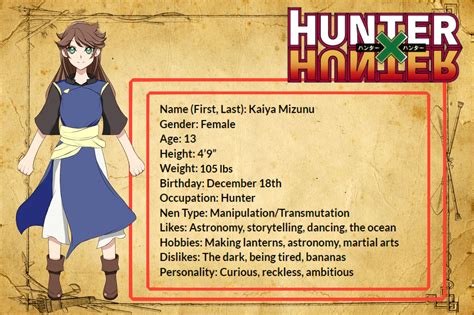 Kaiya Mizunu Hxh Oc By Tannacat On Deviantart