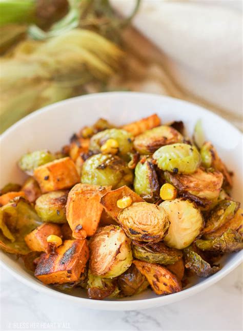Roasted Sweet Potato Brussel Sprout Hash Healthy Simple Easy