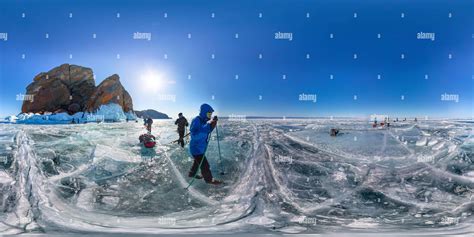 360° View Of Ice Hummocks On Lake Baikal Near Cape Khoboy Spherical