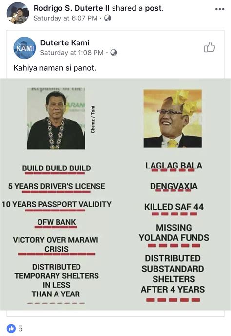 While the proposed puv (public utility vehicle) modernization program hasn't been. Proud apo! Rigo Duterte shares DU30 vs PNOY poster ...
