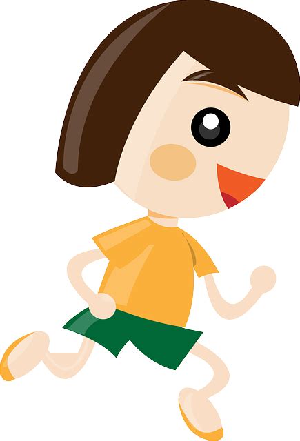 Girl Running Cartoon Free Vector Graphic On Pixabay