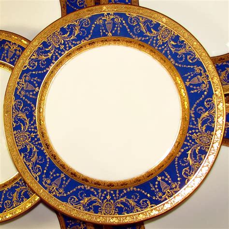Antique French Limoges Porcelain Gold Encrusted Raised Gilt Enamel