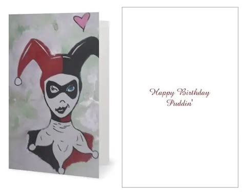 14 Harley Quinn Birthday Card Template Of Card Ideas