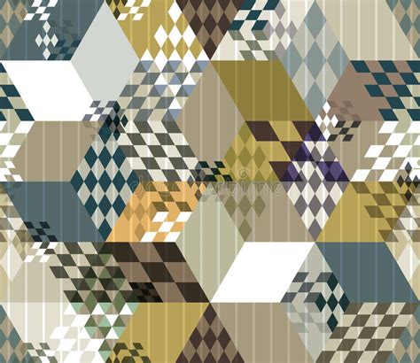 How to make a geometric collage using adobe illustrator & adobe photoshop. Abstract Retro Style 3d Cubes Geometric Seamless Pattern ...