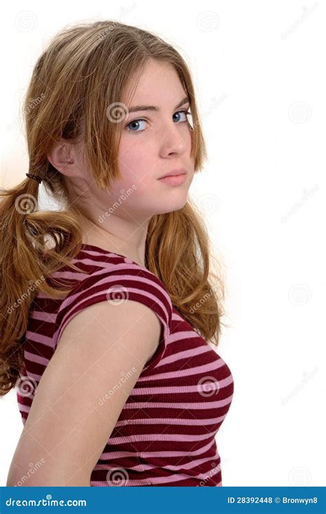 Милый девочка подросток стоковое фото изображение насчитывающей косички 28392448