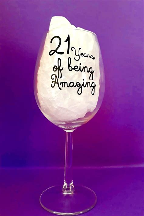 21st Birthday Wine Glass Personalised Wine Glass Etsy