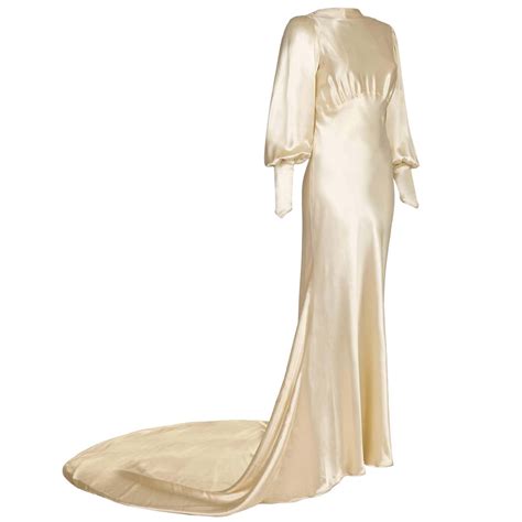 1930s silk satin bias cut ivory wedding dress at 1stdibs 1930s silk wedding dress bias cut
