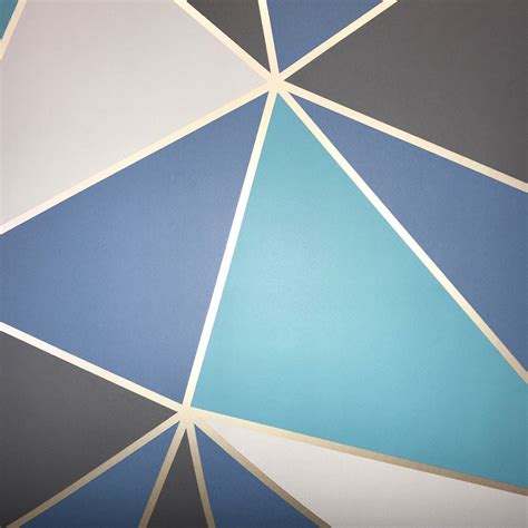 Fine Decor Wallpaper Apex Geometric Blue Fd42001 Wonderwall By