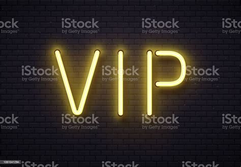 Vip Neon Sign Elegant Premium Members Club Luxury Banner With Golden