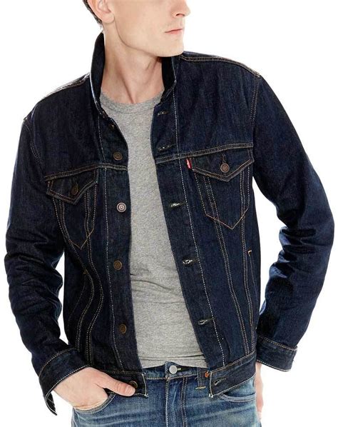 5 jean jacket outfit ideas. Levi's Men's Denim Trucker Jacket - Rinse