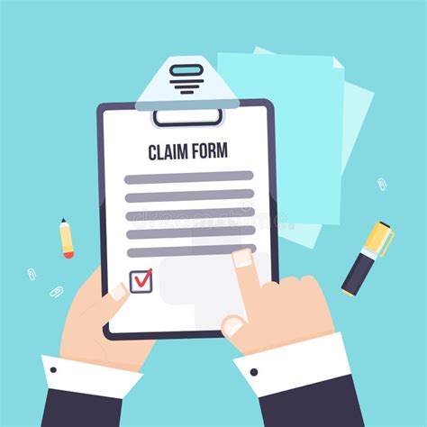 Insurance Claim Form With Clipboard In Hand Vector Business