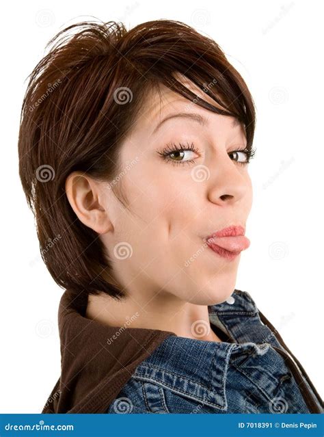 Woman Sticking Out Tongue Royalty Free Stock Photography