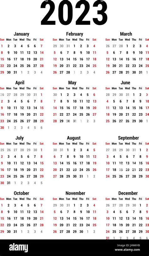 2023 Calendar Pdf Word Excel Year 2023 Vertical Calendar Template 85