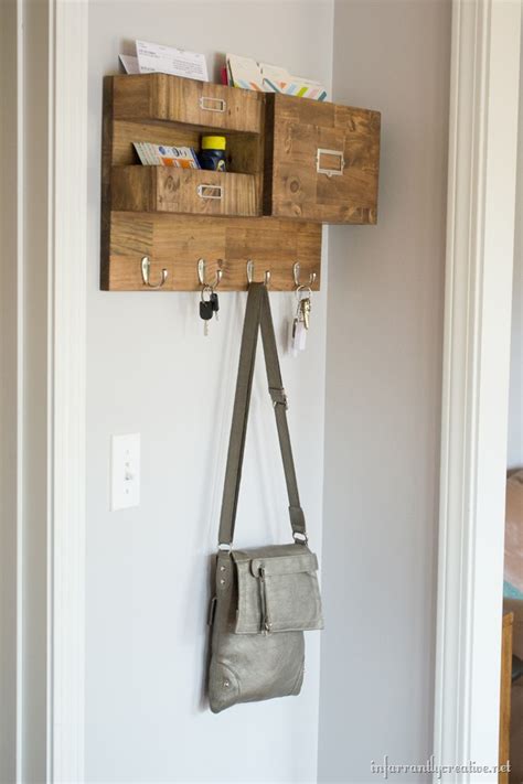 Wall Mail Organizer With Space For Keys Files And Bills
