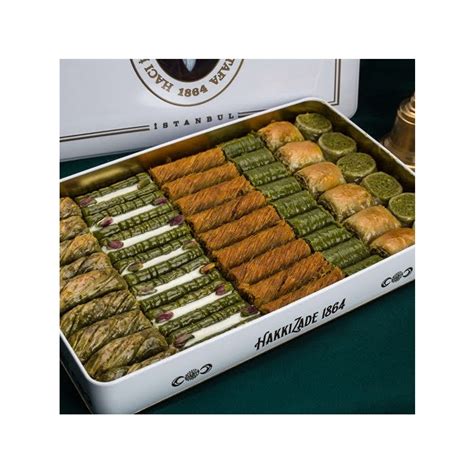 Premium Pistachio Baklava Assortment Xl Metal Box
