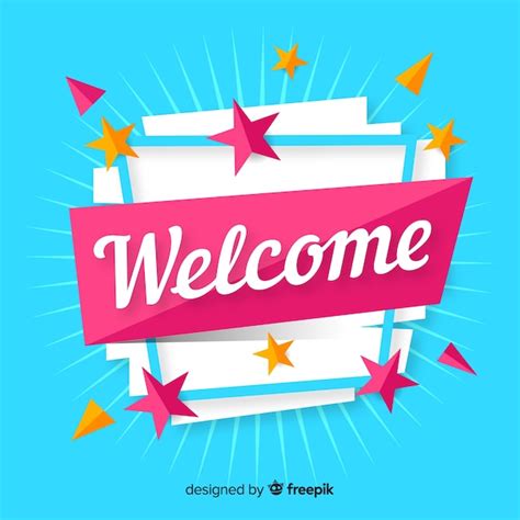 Free Vector Colorful Welcome Composition With Flat Design