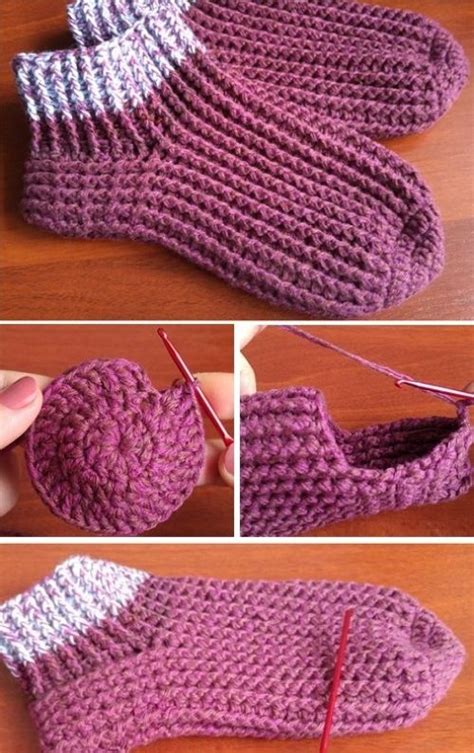 Crochet Slippers Free Pattern Made From A Rectangle Artofit