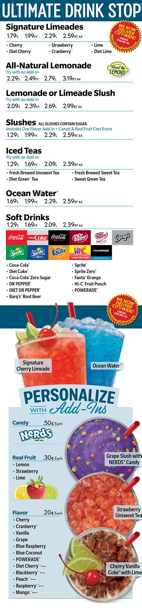 Sonic Drive In Full Menu Delivery Order Online Lincoln Ne
