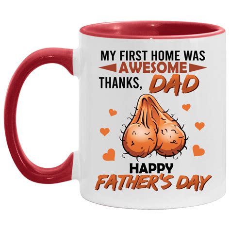 funny dad balls mug funny father s day ts my first home was awesome mug cubebik