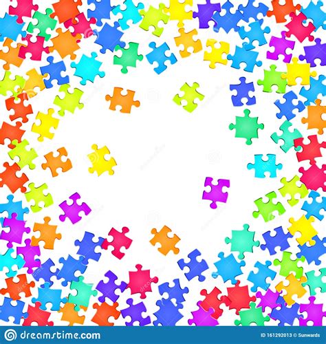 Abstract Conundrum Jigsaw Puzzle Rainbow Colors Stock Vector