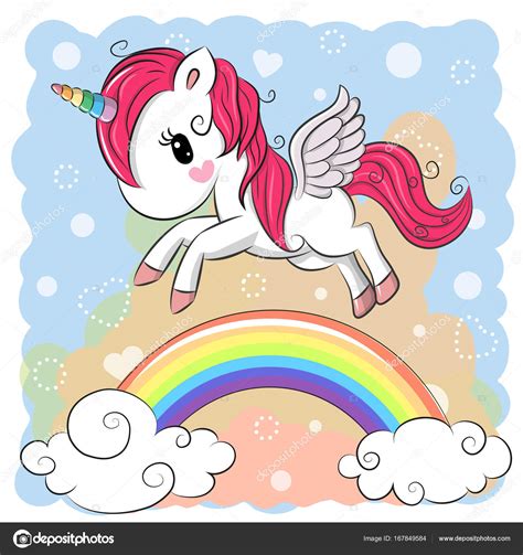 Cute Cartoon Unicorn And Rainbow Stock Vector By ©reginast777 167849584