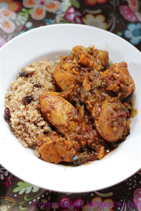 The chicken thighs are seared to golden brown perfection, then combined with sauteed onions and spices and roasted until done. Moroccan Chicken
