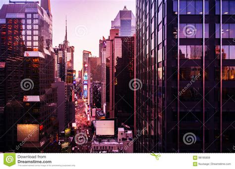 Times Square At Evening Midtown Manhattan New York Usa Editorial