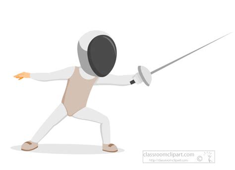 Fencing Clipart Player With Sword In A Pose Fencing Sports Clipart