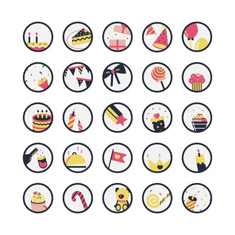 Illustration Set Of Birthday Icons Download Free Vectors Clipart