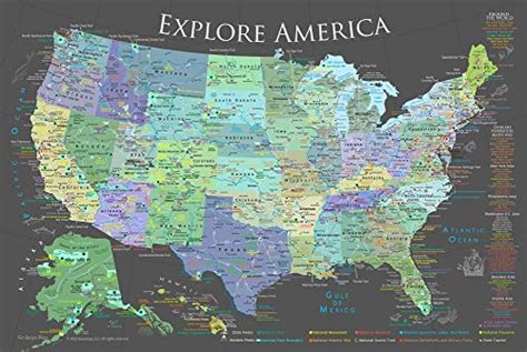 Geojango National Parks Map Poster Slate Edition World Map Blank Shop